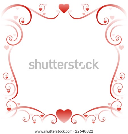 Border Swirls Hearts Stock Illustration 22648822 - Shutterstock