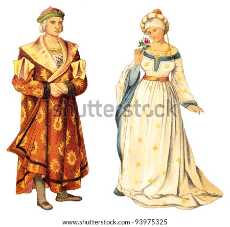 Ancient Byzantine Emperor Empress Middle Ages Stock Illustration ...
