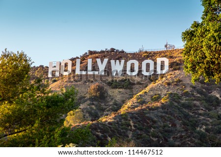 HOLLYWOOD CALIFORNIA - SEPTEMBER 24: The world famous landmark Hollywood Sign on September 24, 2012 in Los Angeles, California.