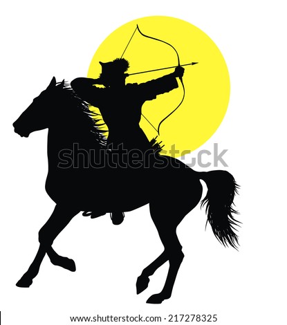 Download Medieval Oriental Horseman Bow Arrows Vector Stock Vector ...