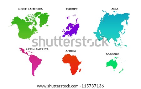 Continents Map Stock Photos, Images, & Pictures | Shutterstock