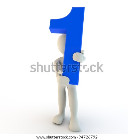 3d Human Character Holding Number One Stock Photo 88304800 - Shutterstock