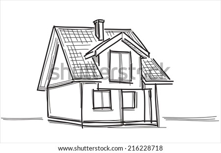 House Sketch Stock Vector 216228718 - Shutterstock