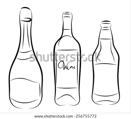 Alcohol Drawings Stock Vector 256755772 - Shutterstock