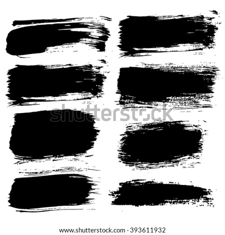 Painted Grunge Strips Set Textured Labels Stock Vector 405234049 ...