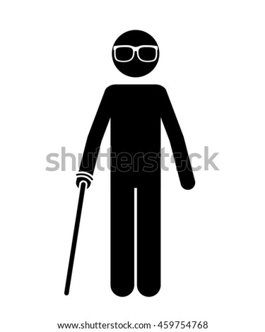 Blind Person Isolated Icon Design Vector Stock Vector 459754768 ...