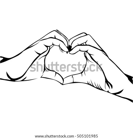 Hands Making Heart Gesture Image Stock Vector 505101985 - Shutterstock