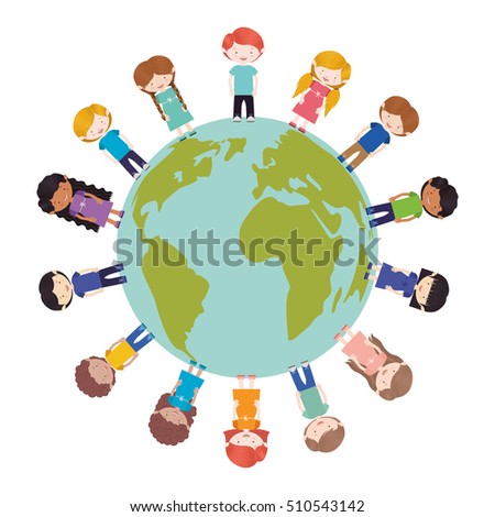 Global World Cartoon People Distinctive Around Stock Vector 146426405 ...