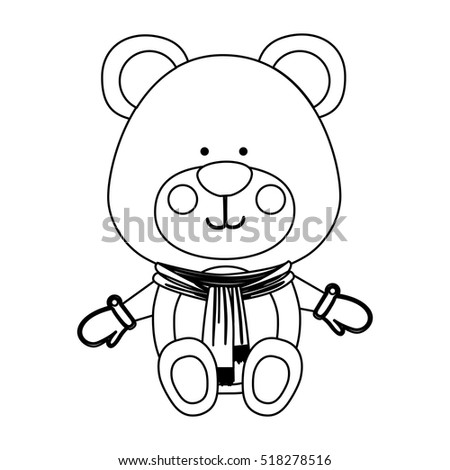 Teddy Bear Plush Toy Line Art Stock Vector 356010809 - Shutterstock