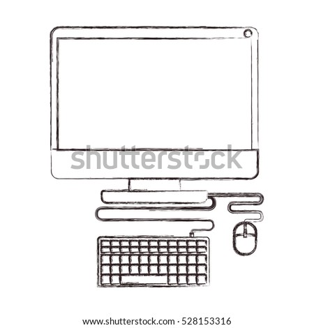 Desktop Computer Abstract Sketch Stock Illustration 102329359