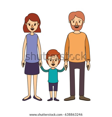 Big Cartoon Family Parents Children Grandparents Stock Vector 86125405 ...