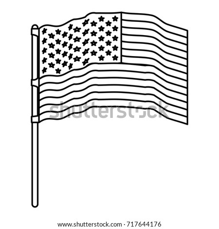 American Flag Sketch Stock Vector 109929203 - Shutterstock