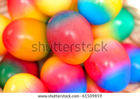 colored easter eggs - stock photo