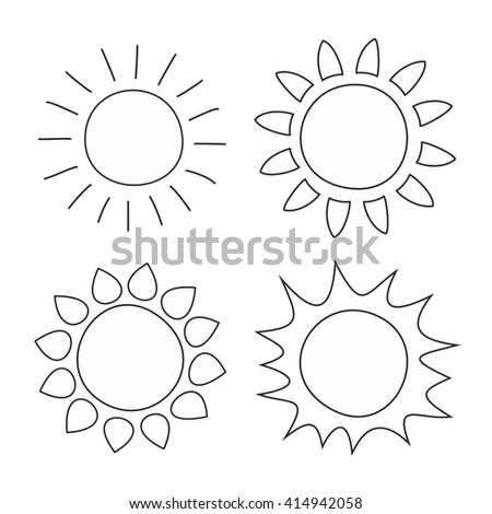 Set Hand Drawn Sun Vector Illustrations Stock Vector 414942058 ...