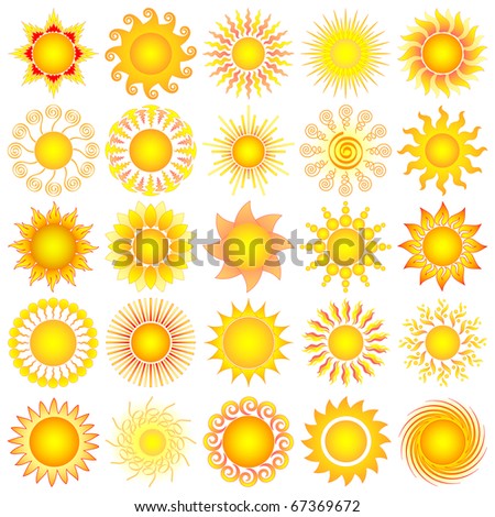 Multiple Stylized Sun Graphics Vector Stock Vector 52298176 - Shutterstock