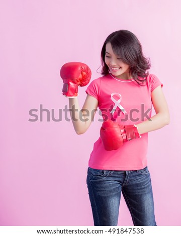 Breast cancer boxing gloves