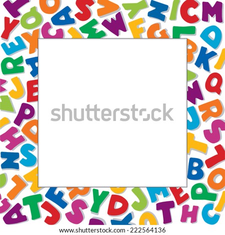 stock vector alphabet frame square multicolor letter border white background copy space for education back 222564136