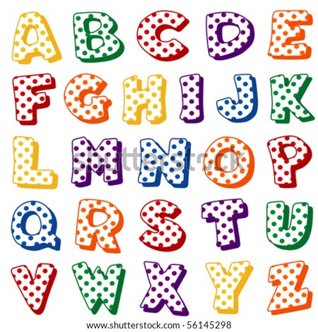 Alphabet Polka Dots Original Letter Design Stock Vector 56145298 ...