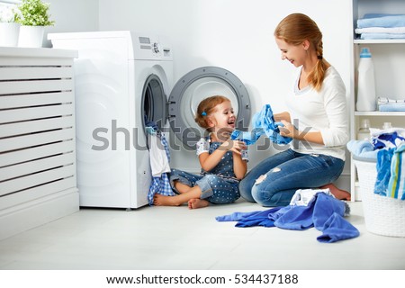  Family Mother Child Girl Little Helper Stock Photo 