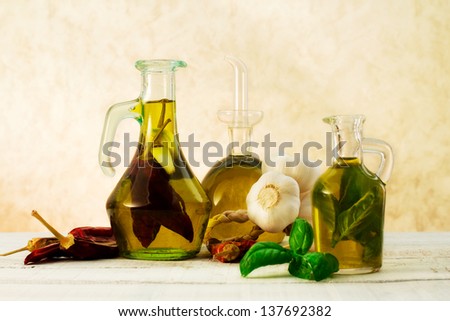 Oil Bottles Flavored Herbs Spices Stock Photo 137677136 - Shutterstock