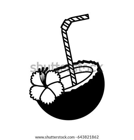 tropical coconut cocktail icon