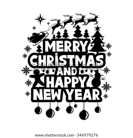 Merry Christmas Happy New Year Card Stock Vector 326295680 - Shutterstock