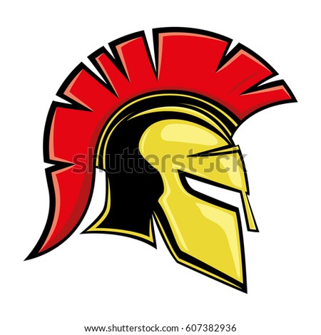 Illustration Titan Spartan Helmet Iconvector Roman Stock Vector ...