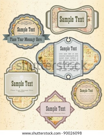 Label Tags All Kind Needs Scrapbook Stock Vector 78694237 - Shutterstock
