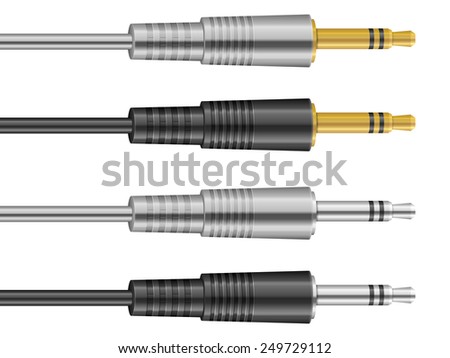 Different Types Audio Cable Connectors Isolated Stock Photo 36169186 ...