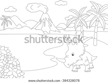 Download Funny Cute Styracosaurus On Background Prehistoric Stock Illustration 384328078 - Shutterstock