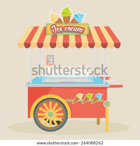 Ice Cream Cart Stock Vectors & Vector Clip Art | Shutterstock