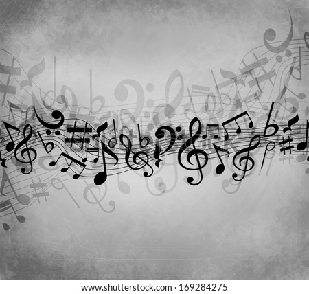 Old Grunge Grey Music Background White Stock Illustration 