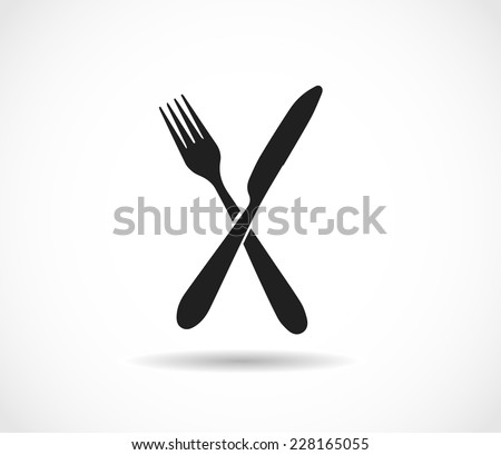 Knife Fork Crossed Icon Vector Stock Vector 228165055 - Shutterstock