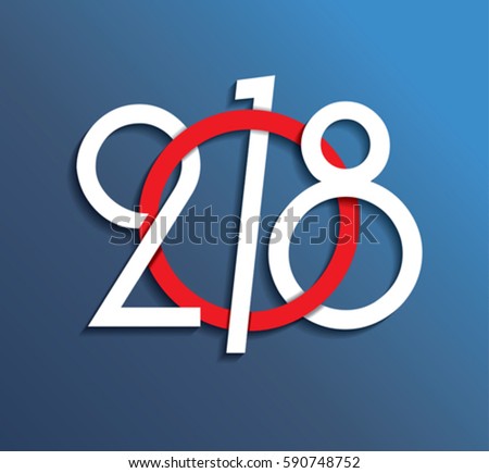 2018 Happy New Year or Christmas Background creative greeting card design, can be used for flyers, invitation, posters, brochure, banners, calendar.