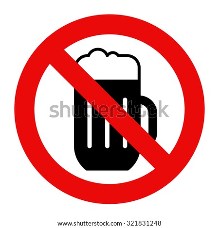 No Alcohol Sign No Beer Warning Stock Vector 321831248 - Shutterstock