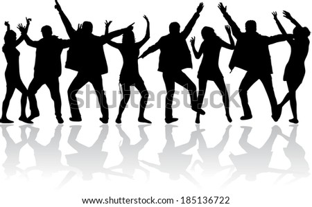 Celebrate Dance Crowd Silhouettes Stock Vector 32936242 - Shutterstock