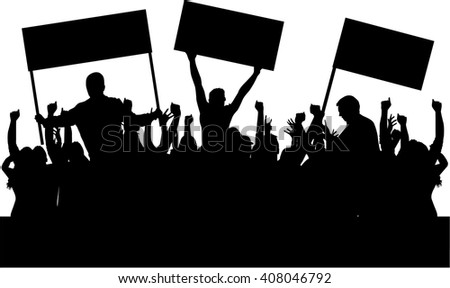 Protest People Crowd Silhouette Stock Vector 408046792 - Shutterstock