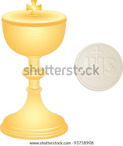 Communion Golden Paten Stock Vector 95705935 - Shutterstock