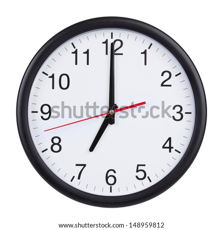 Round Office Clock Shows Five Minutes Stock Photo 132927782 - Shutterstock