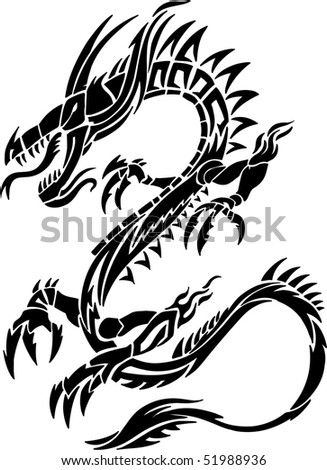 Tribal Dragon Tattoo Stock Images, Royalty-Free Images & Vectors ...