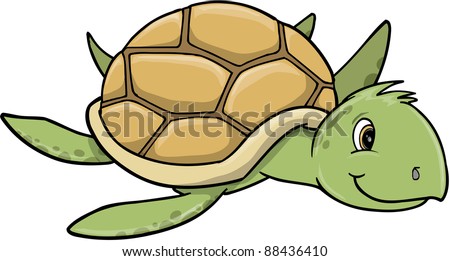 Cute Sketch Doodle Drawing Sea Turtle Stock Vector 88090834 - Shutterstock