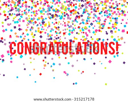 Congratulations Background Falling Confetti Stock Illustration ...