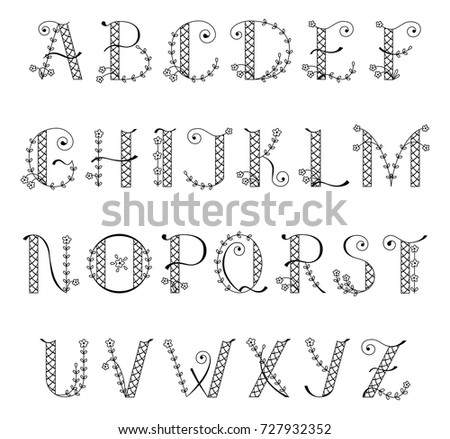 Hand Drawn Abc Vector Love Alphabet Stock Vector 364065308 - Shutterstock