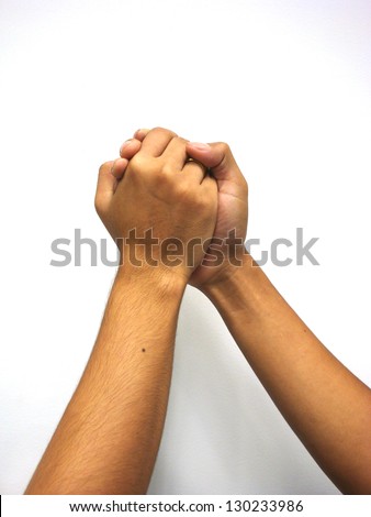 Many Hands Clasped Together On White Stock Photo 130233989 - Shutterstock