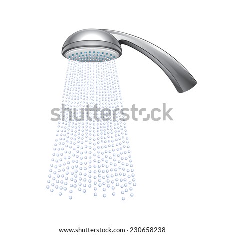 Shower Isolated On White Photorealistic Vector Stock Vector 230658238 ...