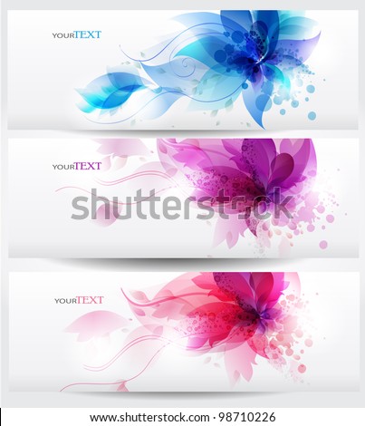 Flower vector background brochure template. Nature layouts
