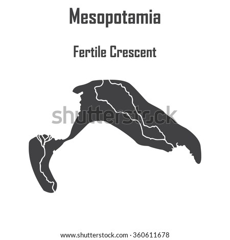 Mesopotamia, Fertile Crescent Map vector icon.