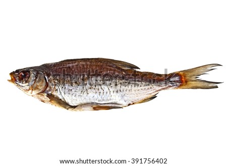 Dried fish isolated on white background