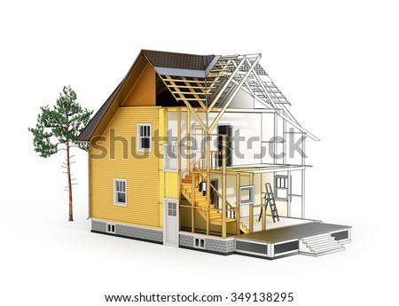Architect Design 3d concept construction architect design 3d render stock illustration Architect Design 3d concept construction architect design 3d render stock illustration