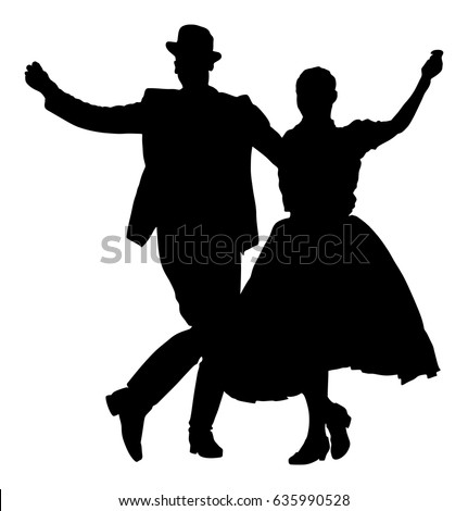 Hungarian Folk Dancers Couple Vector Germany Stock Vector 635990528 ...